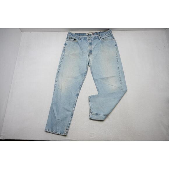 Levi's 550 Relaxed Fit Straight Blue Denim Jeans Rugged Mens Sz 40 x 31(Altered) - Picture 2 of 16